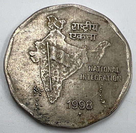 1998 India 2 Rupee Coin | Collectable Grade | a534