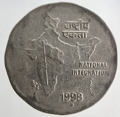 1998 India 2 Rupees Coin | Fine Collectable Grade