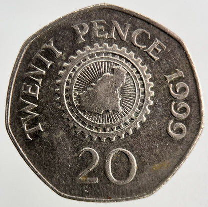 1999 Guernsey 20p Twenty-Pence Coin | Fine Collectable Grade