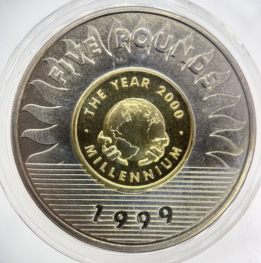1999 Guernsey Millennium £5 Coin | Very High Grade | a3923