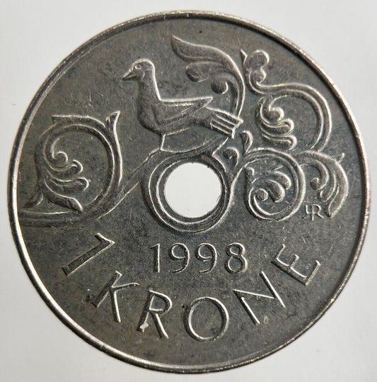 1998 Norway 1 Krone Coin | Fine Collectable Grade