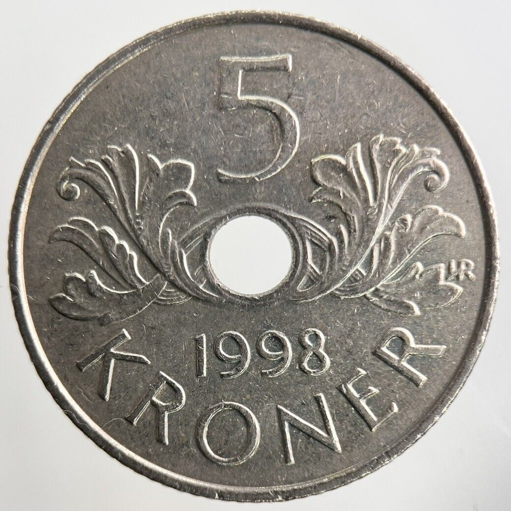 1998 Norway 5 Kroner Coin | Fine Collectable Grade