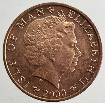 2000 Isle of Man 1p Penny One Pence Coin | Very High Grade | a4807