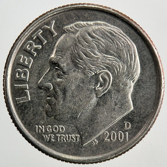 2001 US USA Roosevelt One Dime Coin | Fine Collectable Grade