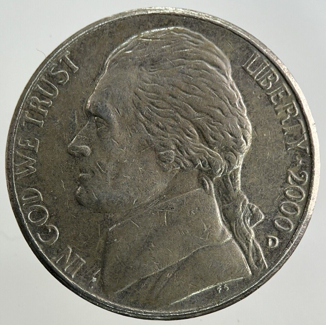 2000 US USA 5 Cents Nickel Coin | Fine Collectable Grade