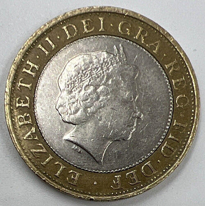 2001 Elizabeth First Wireless Transmission £2 British Coin | Fine Grade | a1386