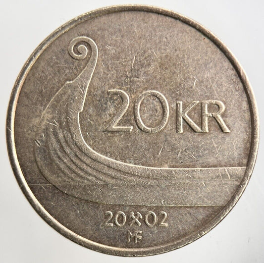 2002 Norway 20 Kroner Coin | Fine Collectable Grade
