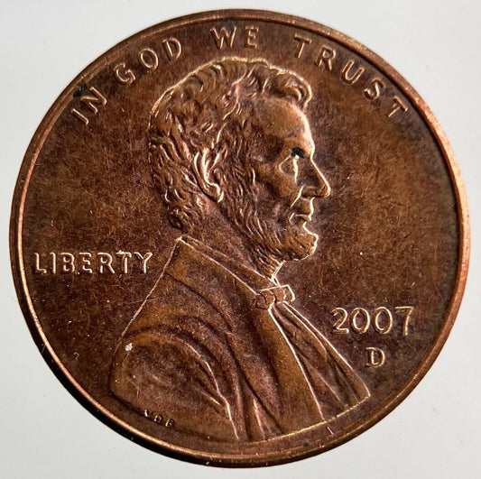 2007-D US USA Lincoln One Cent Coin | Very High Grade