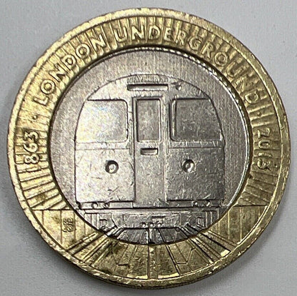 2013 Elizabeth London Underground £2 British Coin | Fine Grade | a1388