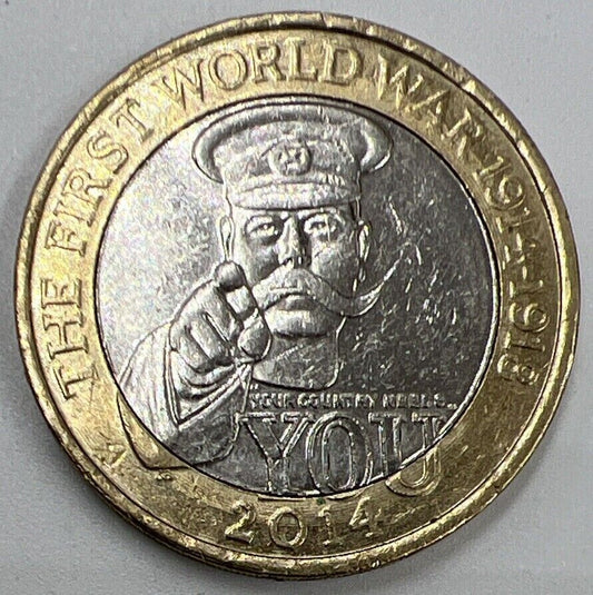 2014 Elizabeth Your Country Needs You £2 British Coin | Fine Grade | a1389