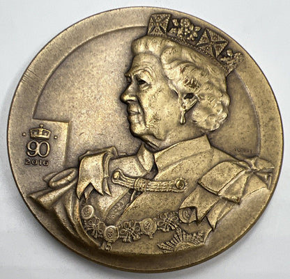 2016 Large 60mm Elizabeth II 90th Birthday by Nathan Medal | Fine Grade | a90375