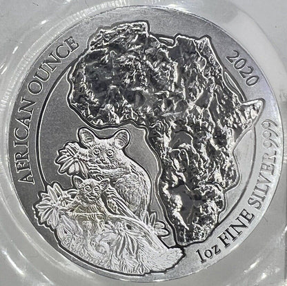 2020 African Bushbaby 1oz Silver Coin | Comes Sealed | a1643
