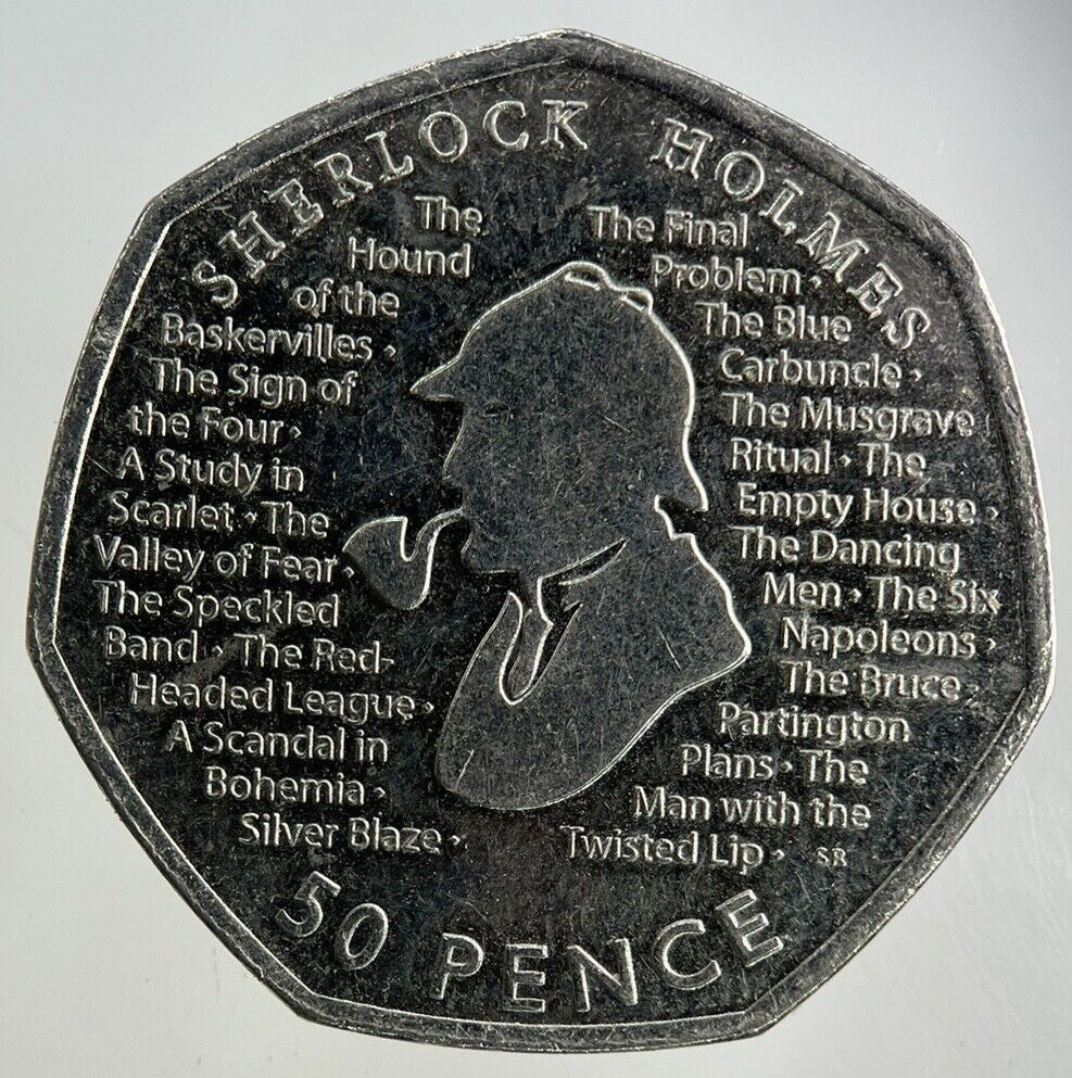 2019 Elizabeth II 2nd Sherlock Holmes 50p Fifty-Pence Coin | Collectable Grade