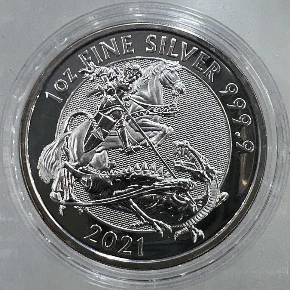 2021 George & The Dragon Royal Mint 1oz Silver Coin | Comes In Capsule a4083