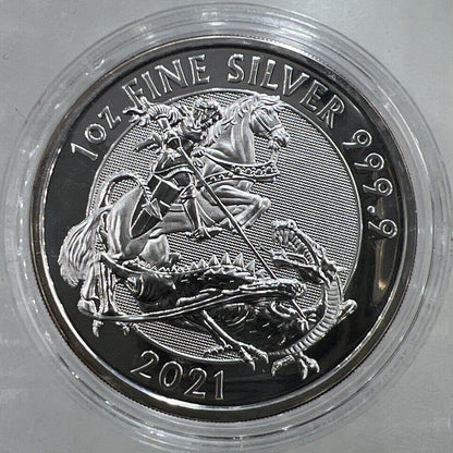 2021 George & The Dragon Royal Mint 1oz Silver Coin | Comes In Capsule a4083