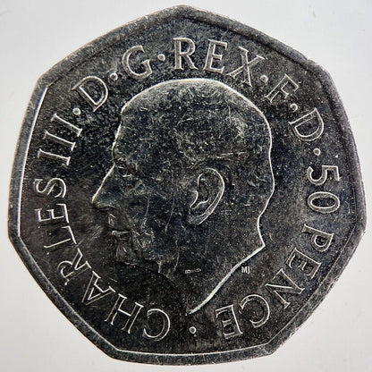 2022 Charles III 3rd Coronation 50 Pence 50p British Coin | Fine Grade | a6217