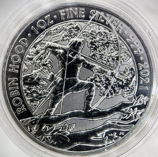 2021 Robin Hood Royal Mint 1oz Silver Coin | Comes in Capsule