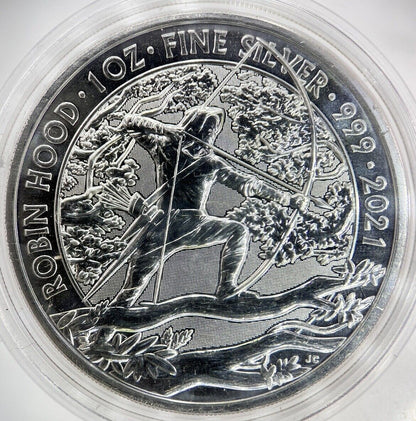 2021 Robin Hood Royal Mint 1oz Silver Coin | Comes in Capsule
