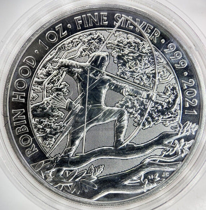 2021 Robin Hood Royal Mint 1oz Silver Coin | Comes in Capsule