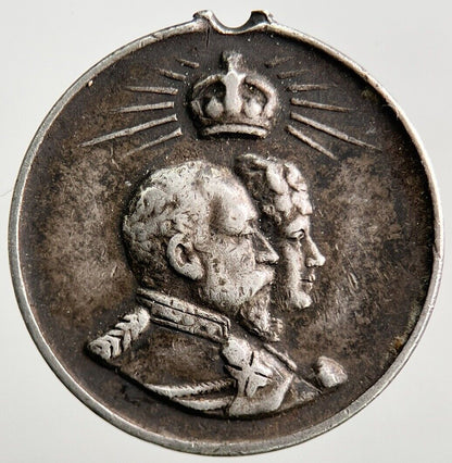 Antique Edward VII Silver Coronation Coin Medal Charm | Collectable Grade a3068