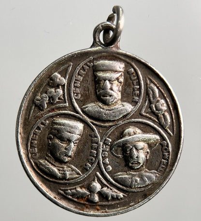 Antique Victorian Silver Boer War Coin Medallion Charm | a3067