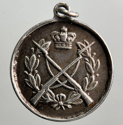 Antique Victorian Silver Boer War Coin Medallion Charm | a3067