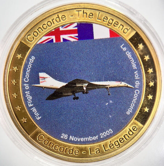 British & France Concorde Medal Token Coin | Comes in Capsule