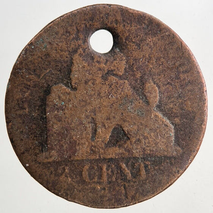 Belgium 2 Cents Centimes Coin | Worn Grade