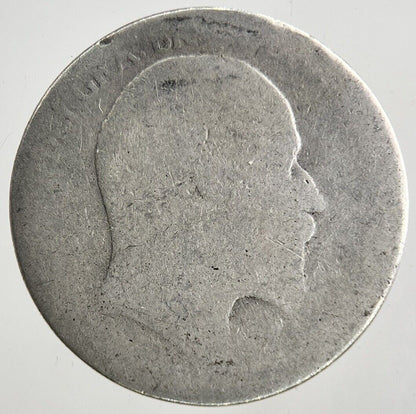 British Edward VII Sixpence Silver Coin | Worn Grade