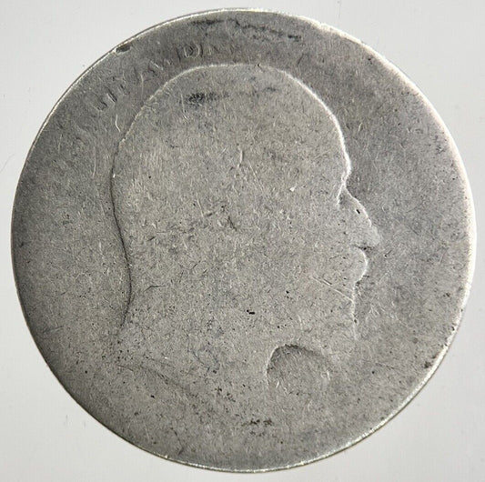 British Edward VII Sixpence Silver Coin | Worn Grade