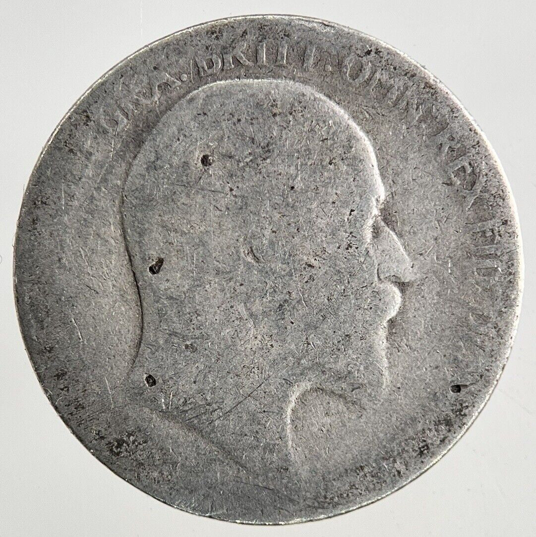 British Edward VII Sixpence Silver Coin | Worn Grade