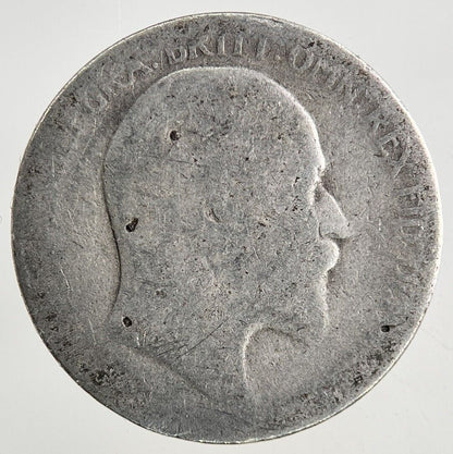 British Edward VII Sixpence Silver Coin | Worn Grade