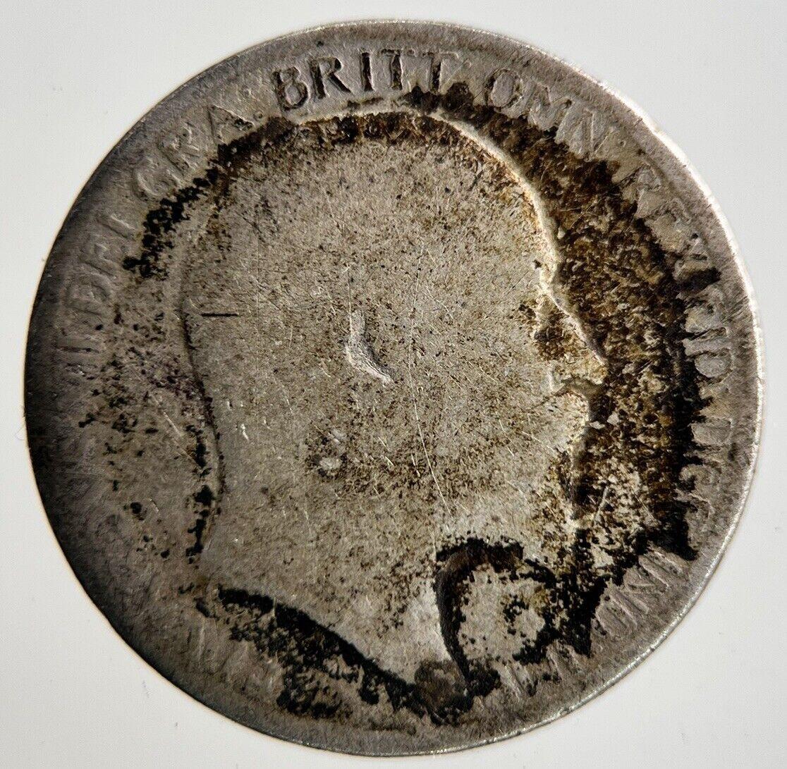 British Edward VII Sixpence Silver Coin | Fair Grade