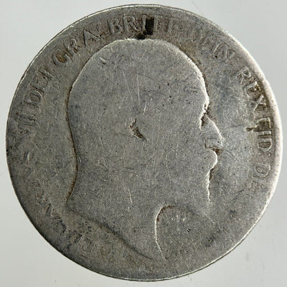 British Edward VII Sixpence Silver Coin | Fair Grade