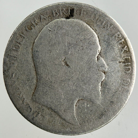 British Edward VII Sixpence Silver Coin | Fair Grade