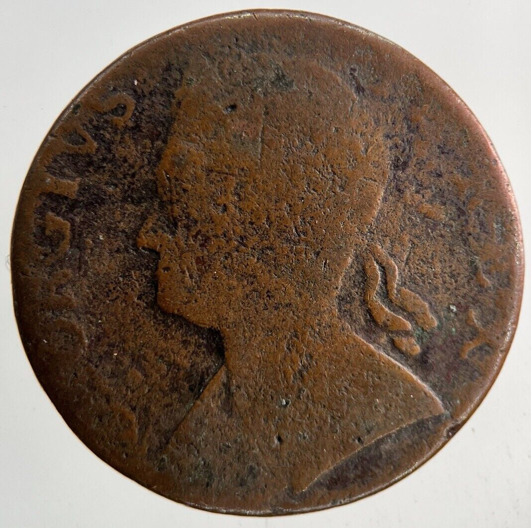 British George II 2nd Half-Penny Coin | Fair Grade