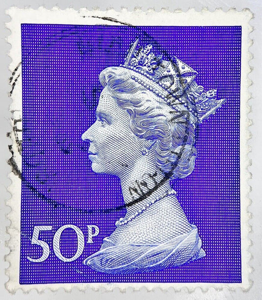 British Elizabeth II Large 50 Fifty-Pence Stamp | Collectable Grade