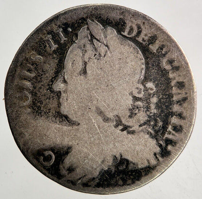 British George II 2nd Roses Silver Sixpence Coin | Collectable Grade