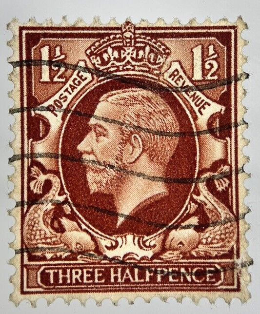 British George V Three Half-Pence Stamp | Collectable Grade