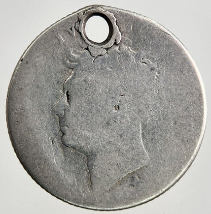 British George IV Sixpence Silver Coin | Worn Grade
