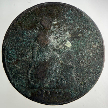 British George IV Half-Penny Coin | Fair Grade