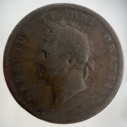 British George IV One Penny Coin | Fair Grade