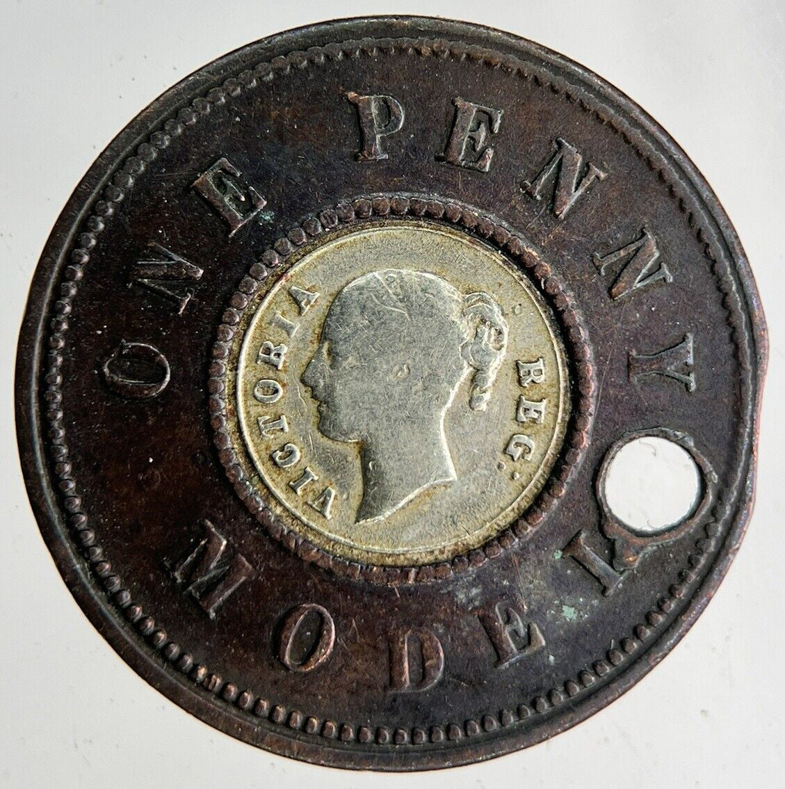 British Queen Victoria One Penny Model Token Coin | Fine Collectable Grade