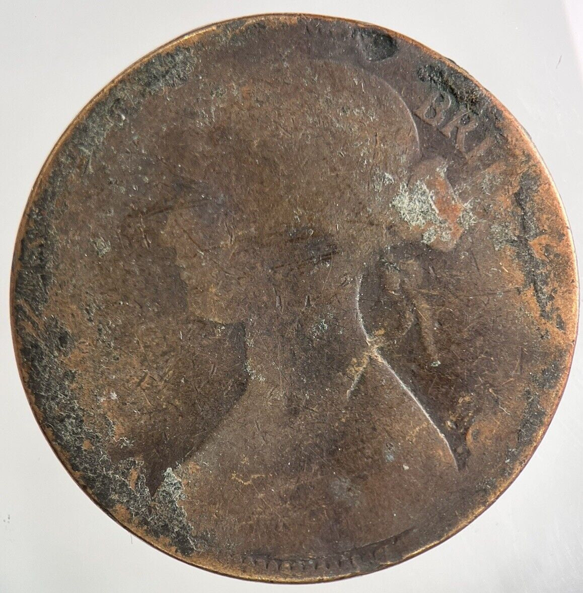 British Victoria One Penny Coin | Worn Grade