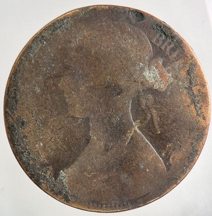 British Victoria One Penny Coin | Worn Grade
