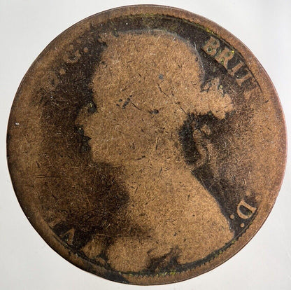 British Victoria One Penny Coin | Worn Grade