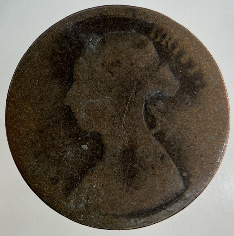 British Victoria Half-Penny Coin | Fair Grade