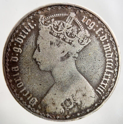 British Victoria Gothic Florin Silver Coin | Fine Collectable Grade