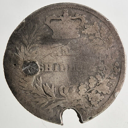 British Victoria Shilling Silver Coin | Worn Grade