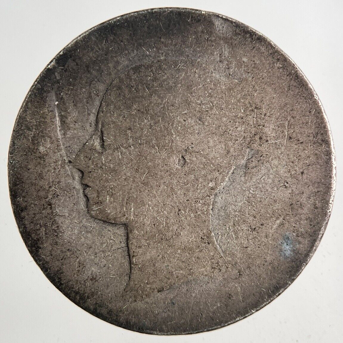 British Victoria Shilling Silver Coin | Worn Grade